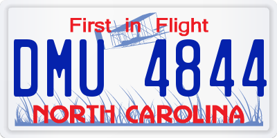 NC license plate DMU4844