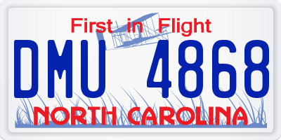 NC license plate DMU4868
