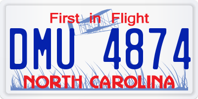 NC license plate DMU4874