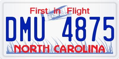 NC license plate DMU4875