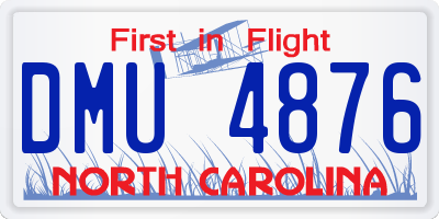 NC license plate DMU4876