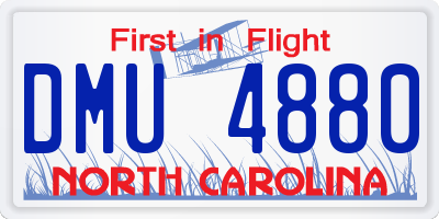 NC license plate DMU4880