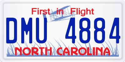 NC license plate DMU4884
