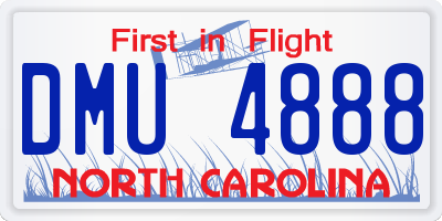 NC license plate DMU4888