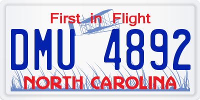 NC license plate DMU4892