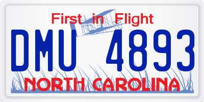 NC license plate DMU4893
