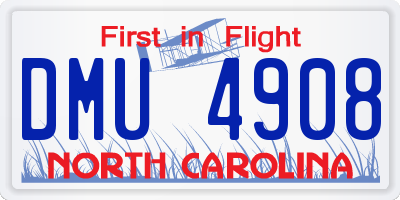 NC license plate DMU4908