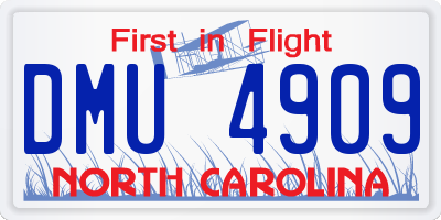 NC license plate DMU4909