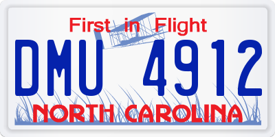 NC license plate DMU4912