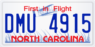 NC license plate DMU4915