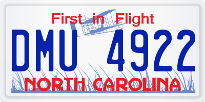 NC license plate DMU4922