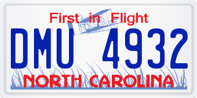 NC license plate DMU4932