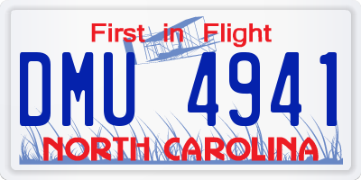 NC license plate DMU4941