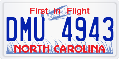 NC license plate DMU4943
