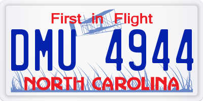 NC license plate DMU4944