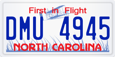 NC license plate DMU4945