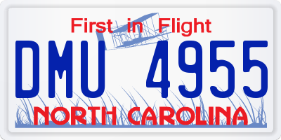 NC license plate DMU4955