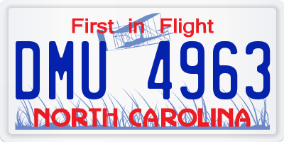 NC license plate DMU4963