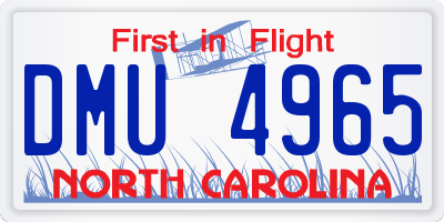 NC license plate DMU4965