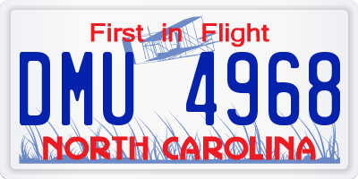 NC license plate DMU4968