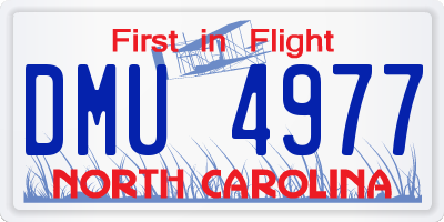 NC license plate DMU4977