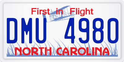 NC license plate DMU4980