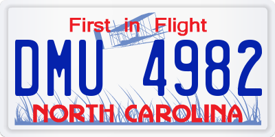 NC license plate DMU4982