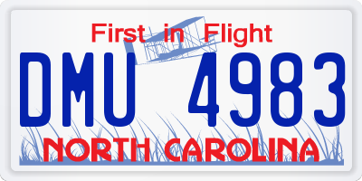 NC license plate DMU4983