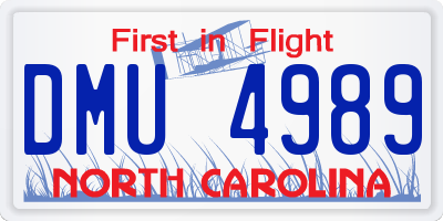 NC license plate DMU4989