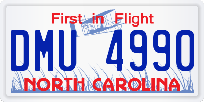 NC license plate DMU4990