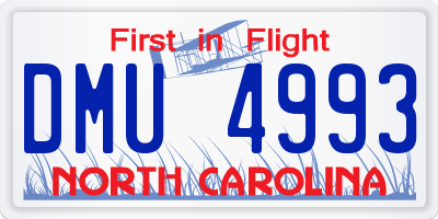 NC license plate DMU4993