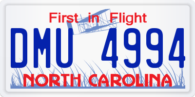 NC license plate DMU4994