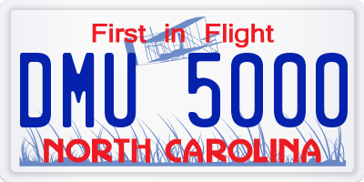 NC license plate DMU5000