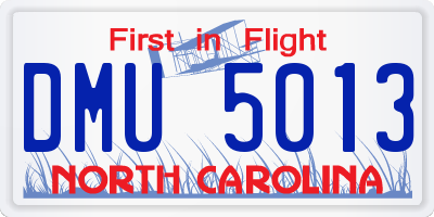 NC license plate DMU5013