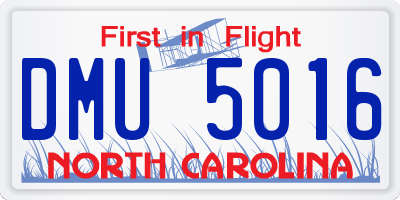 NC license plate DMU5016