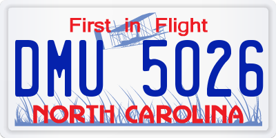 NC license plate DMU5026