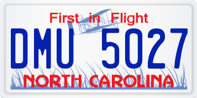 NC license plate DMU5027