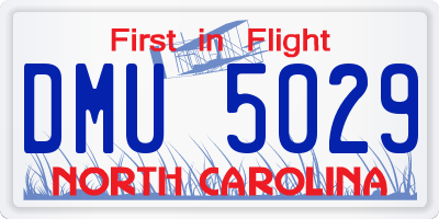 NC license plate DMU5029