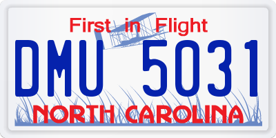 NC license plate DMU5031