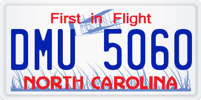 NC license plate DMU5060