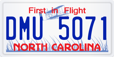 NC license plate DMU5071