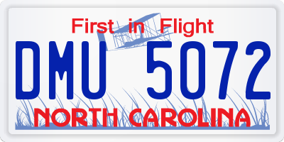 NC license plate DMU5072