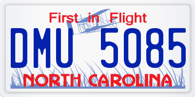 NC license plate DMU5085
