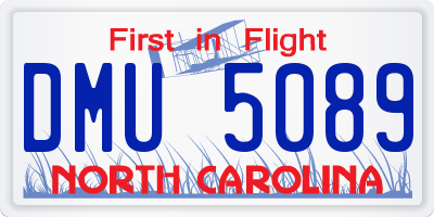 NC license plate DMU5089