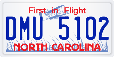 NC license plate DMU5102