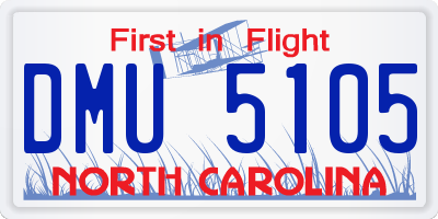 NC license plate DMU5105