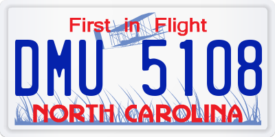 NC license plate DMU5108