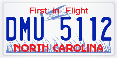 NC license plate DMU5112
