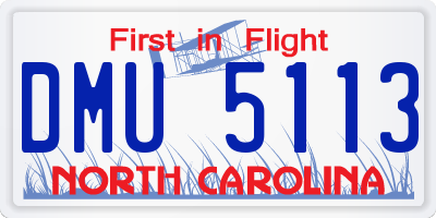 NC license plate DMU5113