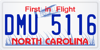 NC license plate DMU5116